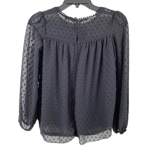 ELLA MOSS Embroidery Swiss Dot Sheer Blouse Size 0 - Picture 11 of 12